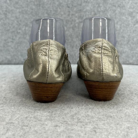 Attilio Giusti Leobruni Leather Peep Toe Kitten Heel - Silver -Women Size 9 (39) - Picture 8 of 13